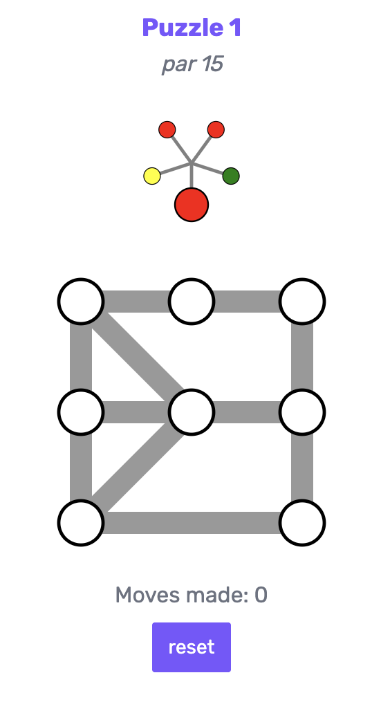 A starting board for a ColorFill puzzle